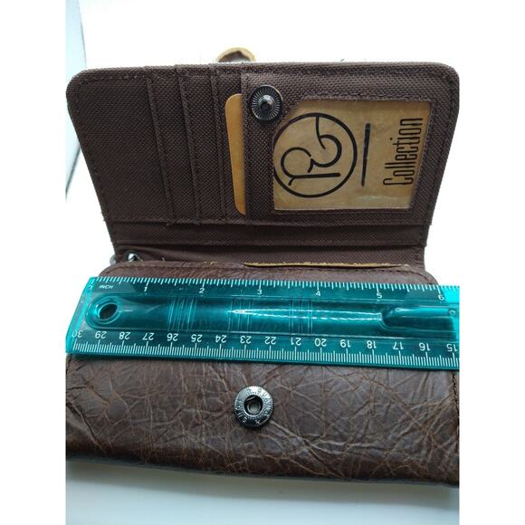 PG Collections Cross Rawhide Brown Leather Mobile Phone Case / Wallet / Wristlet - Picture 10 of 11